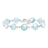 Sterling Silver 25Carat Blue Topaz Bracelet