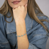 Sterling Silver 25Carat Blue Topaz Bracelet
