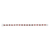 Sterling Silver 14.5 Carat Natural Garnet + White Topaz Fancy Bracelet 18CM