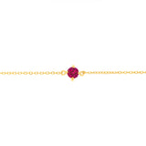 0.30 Carat Created Ruby Adjustable Bracelet 17cm in 9ct Yellow Gold