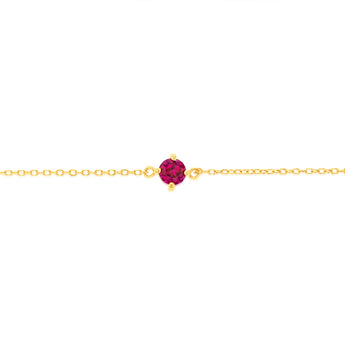 0.30 Carat Created Ruby Adjustable Bracelet 17cm in 9ct Yellow Gold