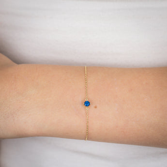 0.30 Carat Created Sapphire Adjustable Bracelet 17cm in 9ct Yellow Gold