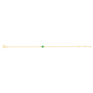 0.24 Carat Created Emerald Adjustable Bracelet 17cm in 9ct Yellow Gold