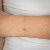 0.30 Carat Peridot Adjustable Bracelet 17cm in 9ct Yellow Gold