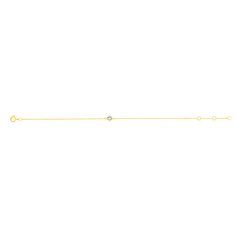 0.24 Carat Aquamarine Adjustable Bracelet 17cm in 9ct Yellow Gold