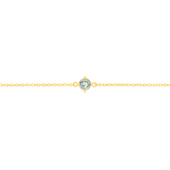 0.24 Carat Aquamarine Adjustable Bracelet 17cm in 9ct Yellow Gold