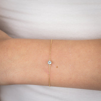 0.24 Carat Aquamarine Adjustable Bracelet 17cm in 9ct Yellow Gold
