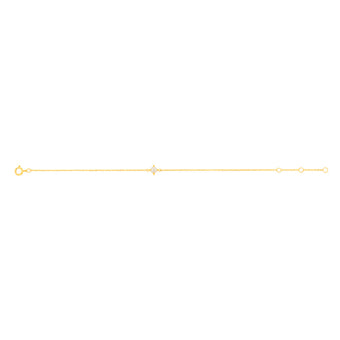 0.48 Carat Freshwater Pearl Adjustable Bracelet 17cm in 9ct Yellow Gold