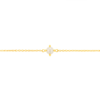 0.48 Carat Freshwater Pearl Adjustable Bracelet 17cm in 9ct Yellow Gold