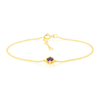 0.23 Carat Amethyst Adjustable Bracelet 17cm in 9ct Yellow Gold