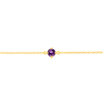 0.23 Carat Amethyst Adjustable Bracelet 17cm in 9ct Yellow Gold