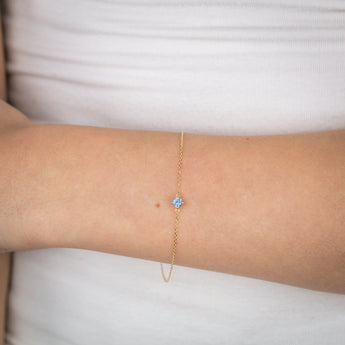 0.27 Carat Tanzanite Adjustable Bracelet 17cm in 9ct Yellow Gold