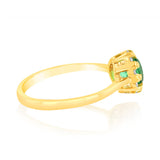 0.87 Carat Created Emerald and Diamond Ring in 9ct Yellow Gold