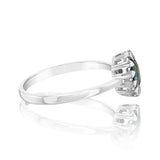 0.90 Carat London Blue Topaz and Diamond Ring in 9ct White Gold