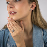 0.90 Carat London Blue Topaz and Diamond Ring in 9ct White Gold