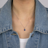 0.67 Carat Created Sapphire and Diamond Pendant with 45cm Chain in 9ct White Gold