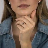 0.56 Carat Red Garnet and Diamond Ring in 9ct Yellow Gold