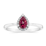 Pink Topaz and Diamond Ring in 9ct White Gold