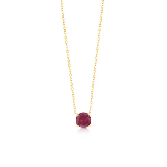 0.67 Carat Created Ruby Pendant with 45cm Chain in 9ct Yellow Gold