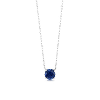 0.67 Carat Created Sapphire Pendant with 45cm Chain in 9ct White Gold
