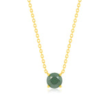 Created Emerald Pendant with 45cm Chain in 9ct Yellow Gold