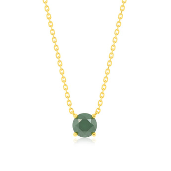 Created Emerald Pendant with 45cm Chain in 9ct Yellow Gold