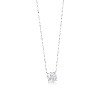 0.9 Carat White Topaz with 45cm Chain in 9ct White Gold