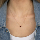 1 Carat Red Garnet Pendant with 45cm Chain in 9ct Yellow Gold
