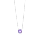 0.76 Carat Amethyst Pendant with 45cm Chain in 9ct White Gold