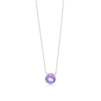 0.76 Carat Amethyst Pendant with 45cm Chain in 9ct White Gold