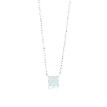 0.40 Carat Opal Pendant with 45cm Chain in 9ct White Gold