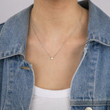 0.40 Carat Opal Pendant with 45cm Chain in 9ct White Gold