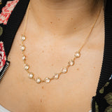 24 Carat White Topaz Necklace 45cm in Gold Plated Silver