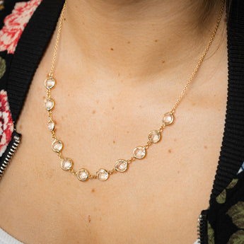 24 Carat White Topaz Necklace 45cm in Gold Plated Silver