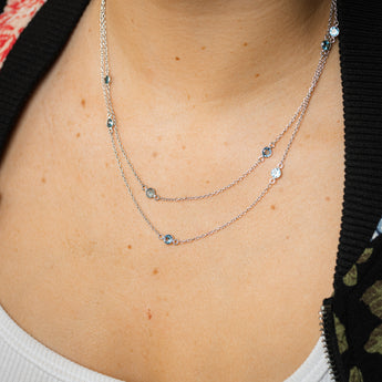 4.2 Carat London Blue Topaz Necklace 91cm in Sterling Silver