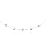 5 Green Amethyst Necklace on 45cm Chain in Sterling Silver