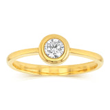 Cubic Zirconia Bezel Ring in 9ct Yellow Gold