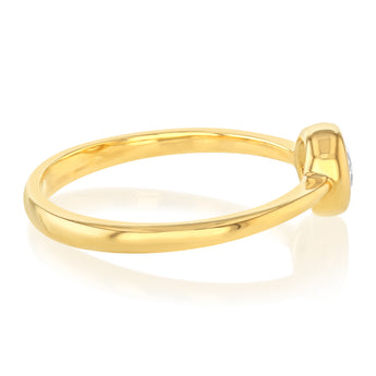 Cubic Zirconia Bezel Ring in 9ct Yellow Gold