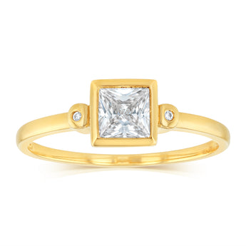 Cubic Zirconia in 9ct Yellow Gold