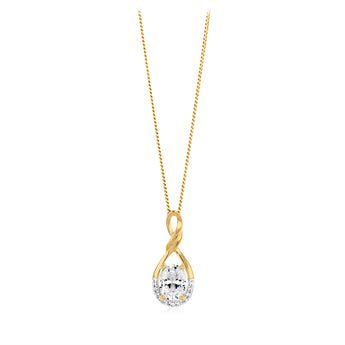 Zirconia Pendant in 9ct Yellow Gold