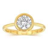 Cubic Zirconia 1 Carat Look Bezel Ring in 9ct Yellow Gold