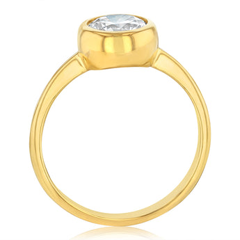 Cubic Zirconia 1 Carat Look Bezel Ring in 9ct Yellow Gold