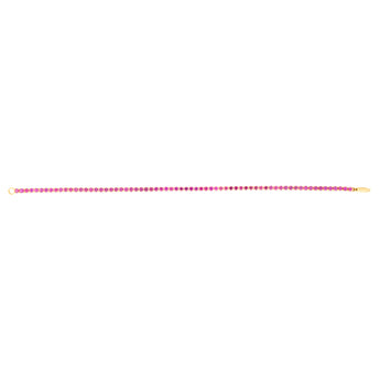 3.65 Carats Created Ruby Bracelet in 10ct Yellow Gold