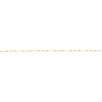 Freshwater Pearl Fancy Bracelet 19.10cm in 9ct Yellow Gold