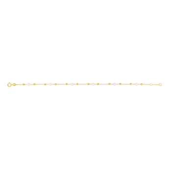 Freshwater Pearl Fancy Bracelet 19.10cm in 9ct Yellow Gold