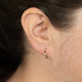 Zirconia Hoop Earrings in 9ct Yellow Gold