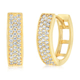 Zirconia Hoop Earrings in 9ct Yellow Gold