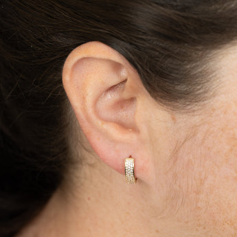 Zirconia Hoop Earrings in 9ct Yellow Gold