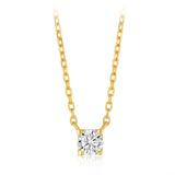Cubic Zirconia on Adjustable 40-42cm Necklace in 9ct Yellow Gold Chain