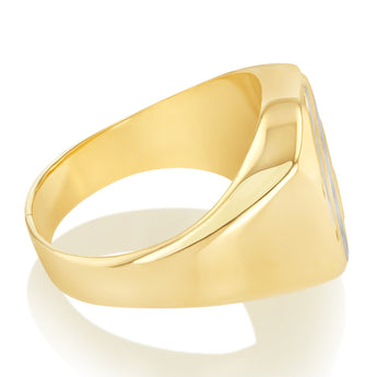 Signet Gents Ring in 9ct Yellow and White Gold